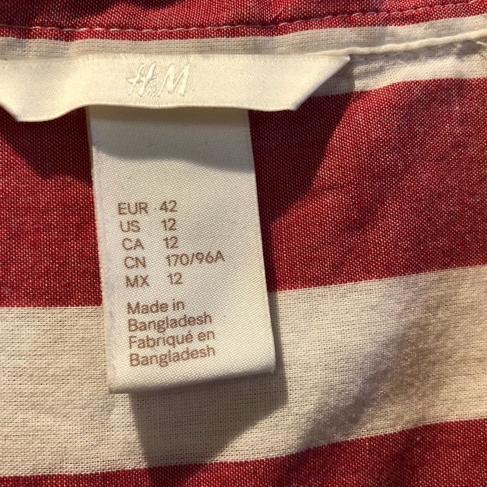STRIPED BUTTON-DOWN SHIRT | H&M | 100% COTTON | Size 12 - Picture 3 of 5